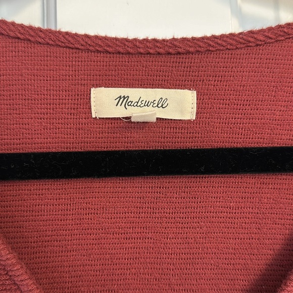 Madewell Cotton Autumn Texture and Thread Dress Size XL Dusty Burgundy - Picture 3 of 11